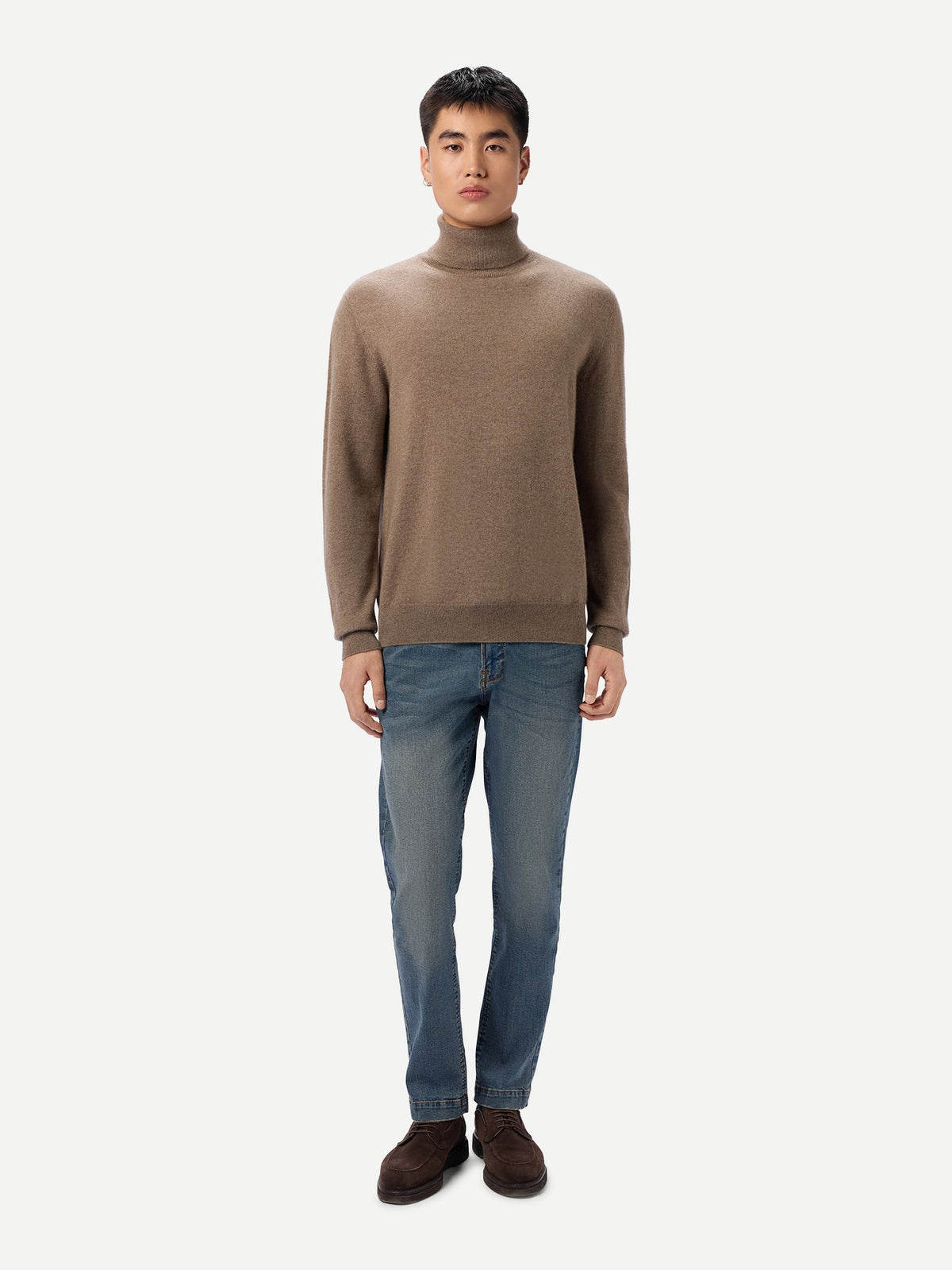 Timeless Turtleneck Cashmere Sweater — Taupe