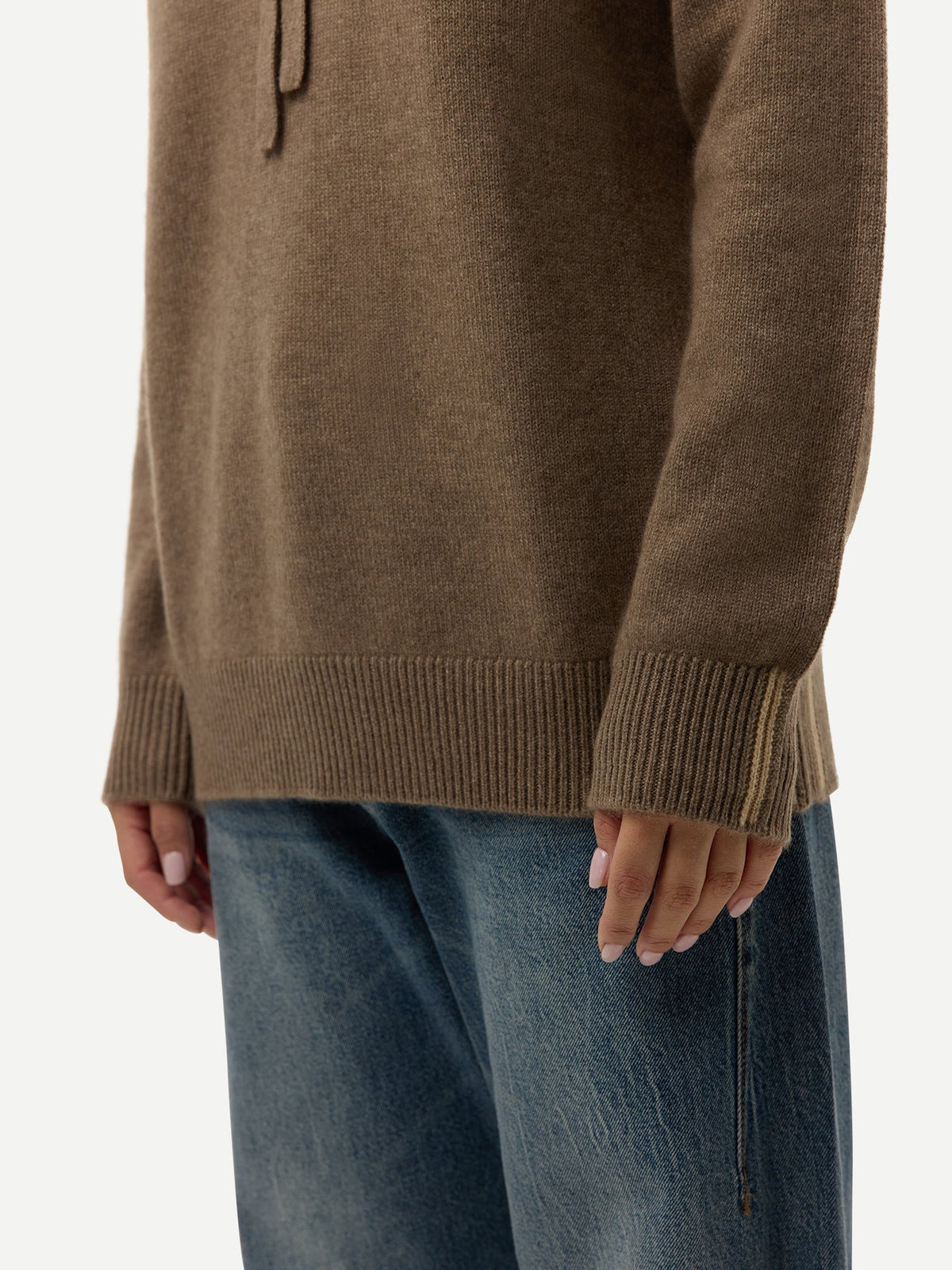 Cashmere Pullover Hoodie — Taupe