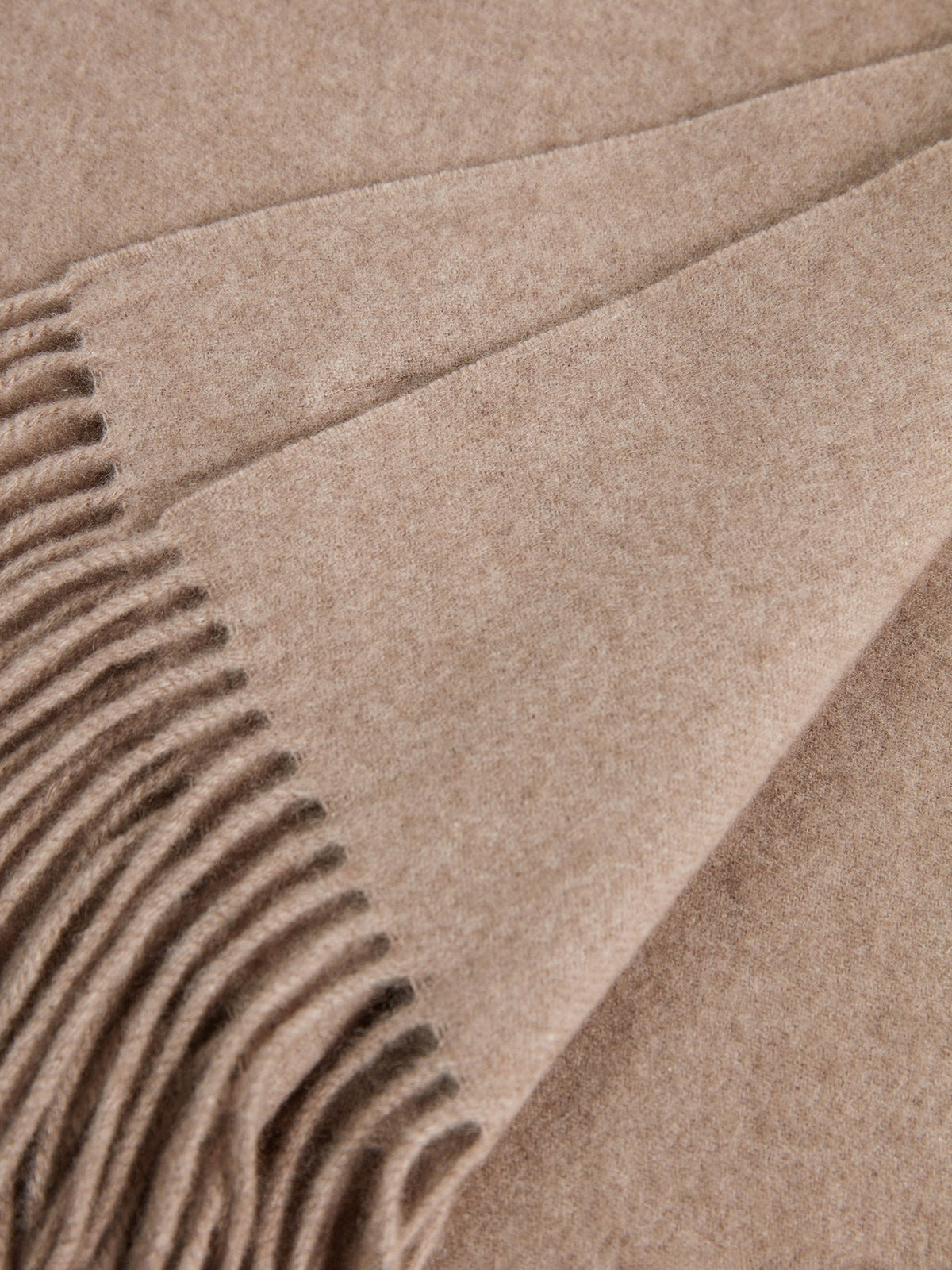 Cashmere Fringed Scarf — Taupe