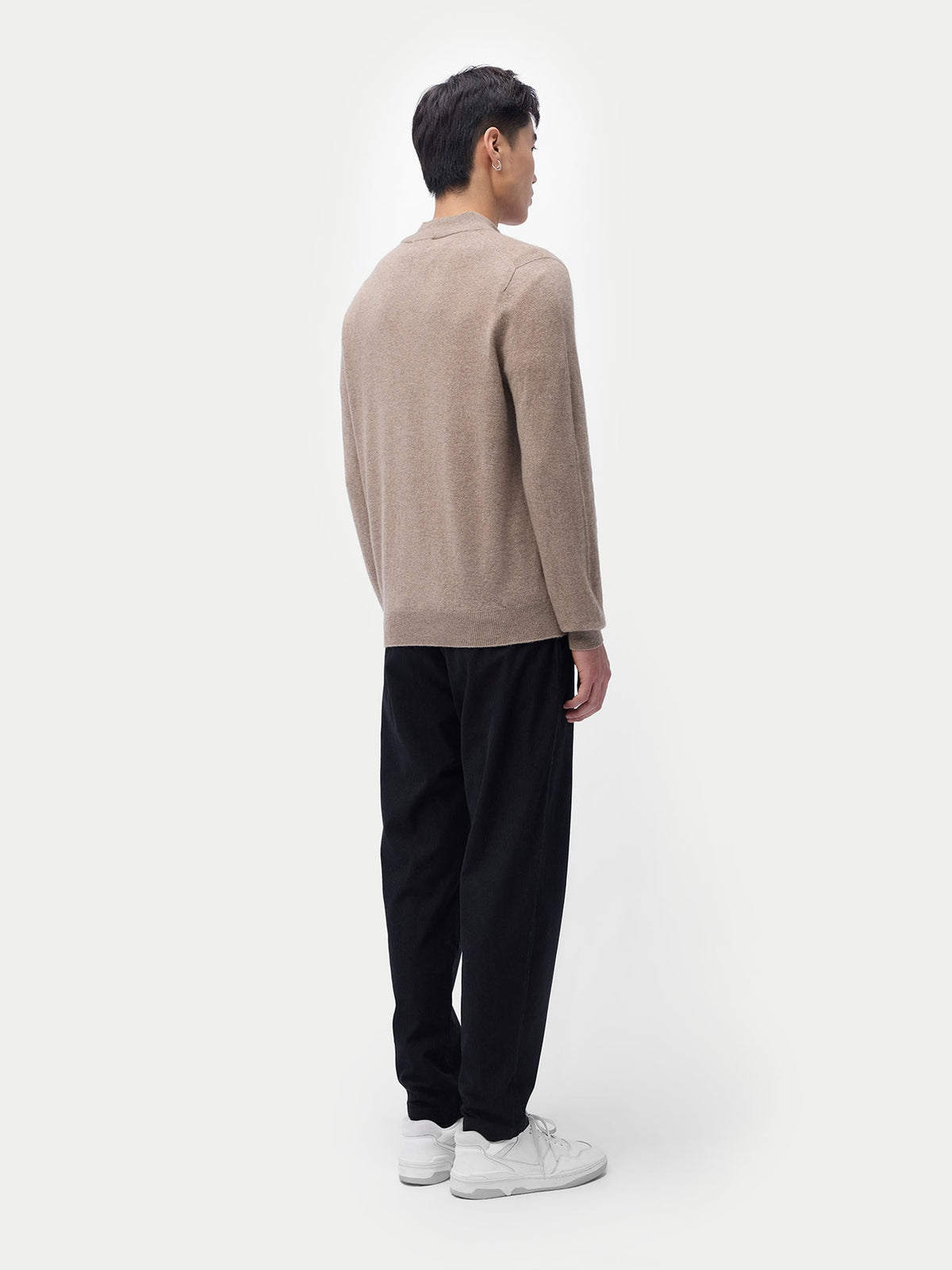 Essential Half-zip Cashmere Sweater — Taupe