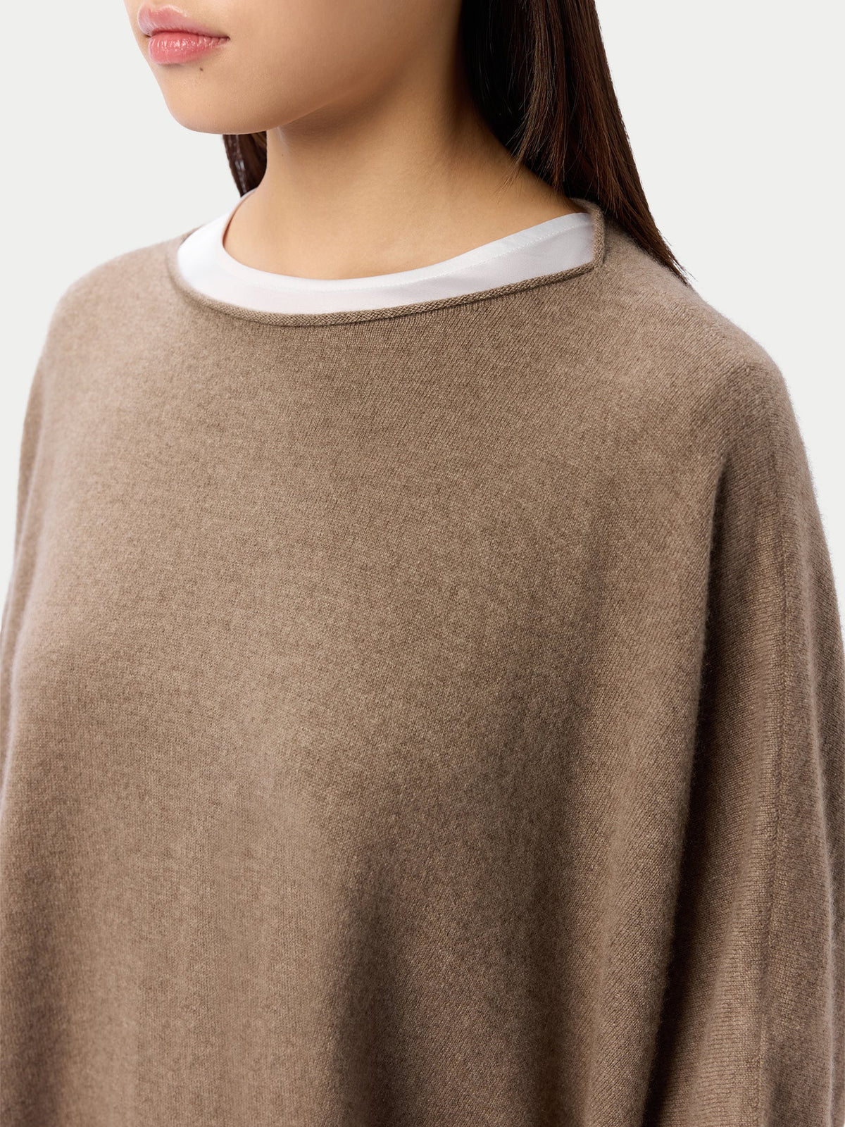 Timeless Knitted Poncho — Taupe