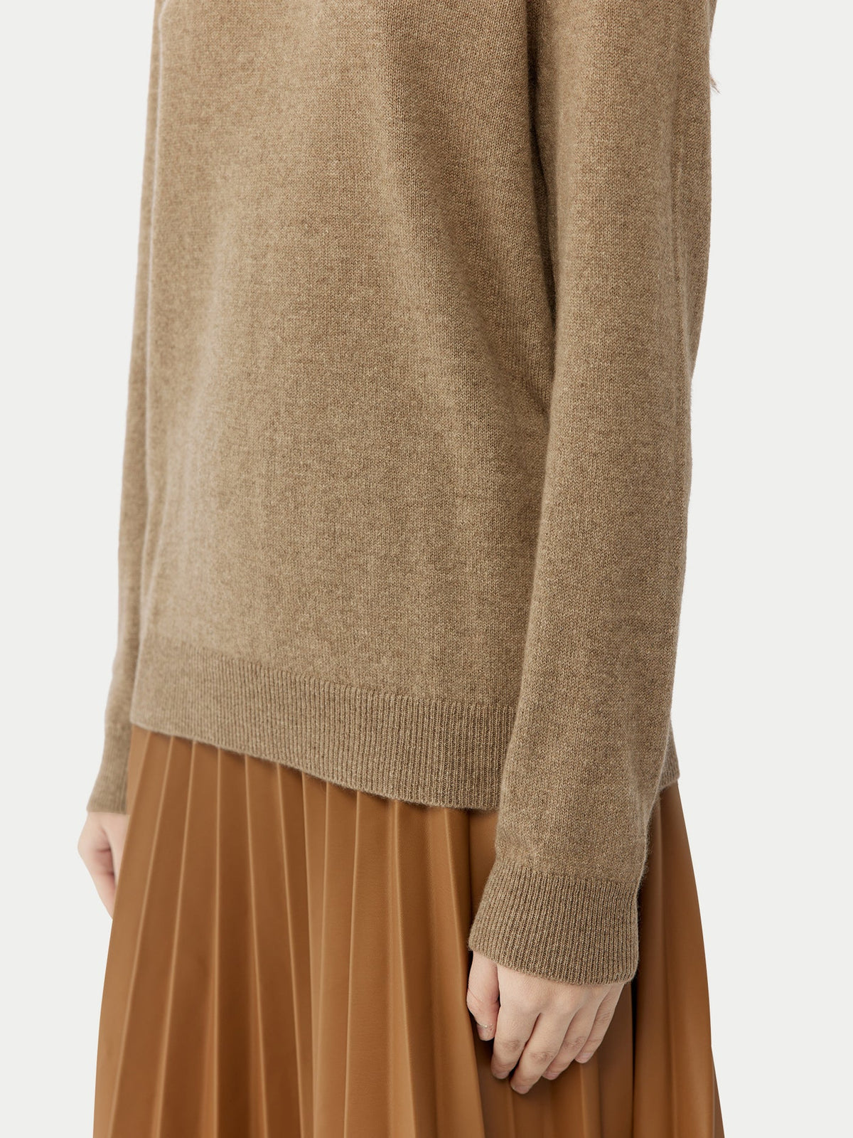 Cashmere Hat & Sweater Set — Taupe
