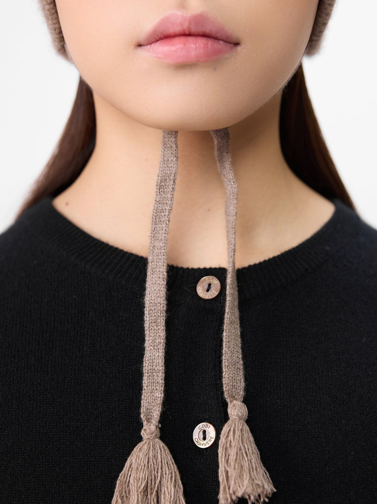 Ultimate Warmth Knit Tie Hat — Taupe