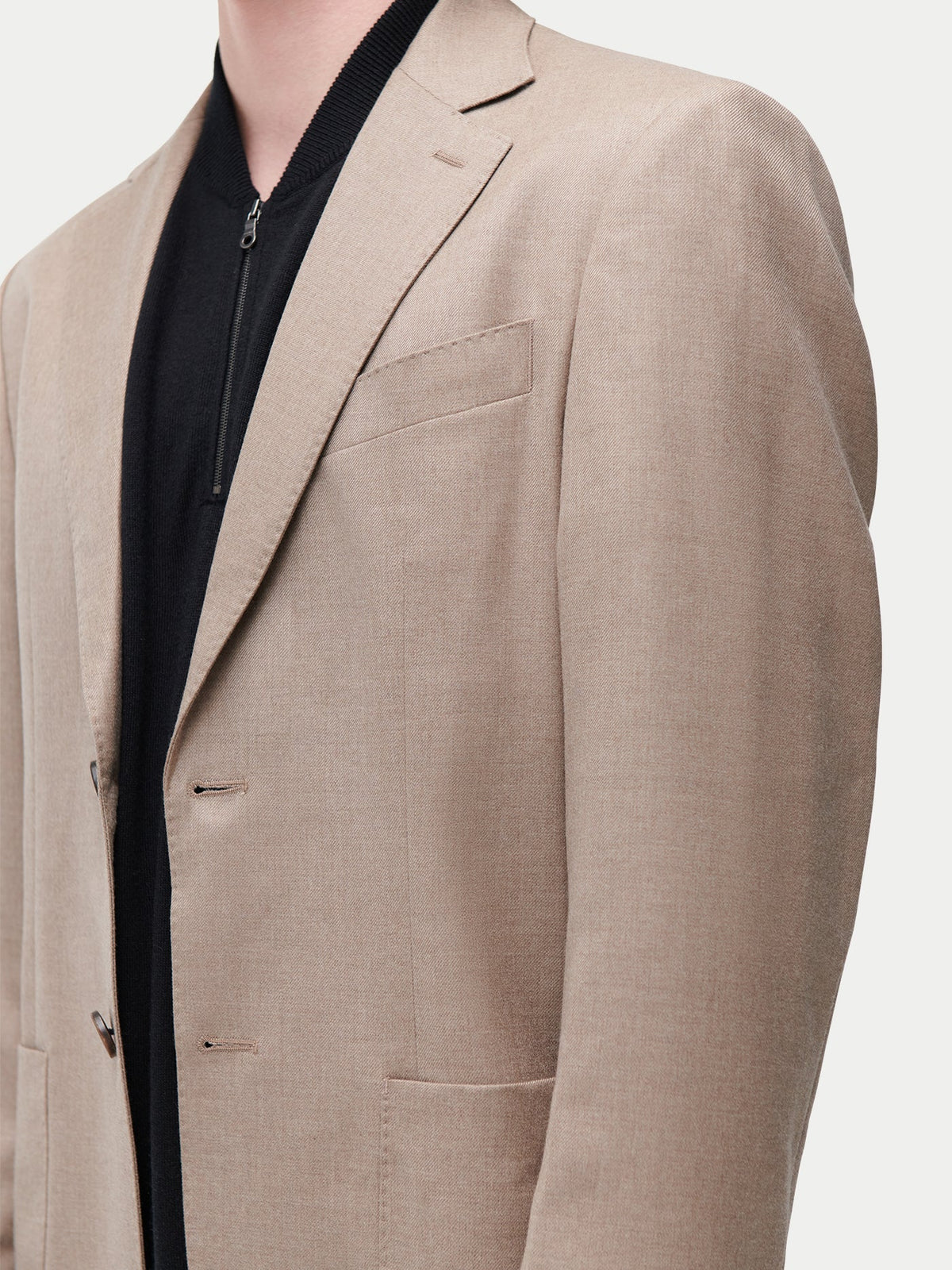 Men's Single-breasted Cashmere Blazer — Taupe