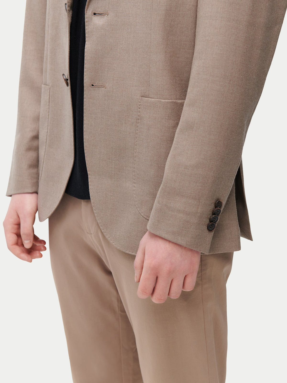 Men's Single-breasted Cashmere Blazer — Taupe