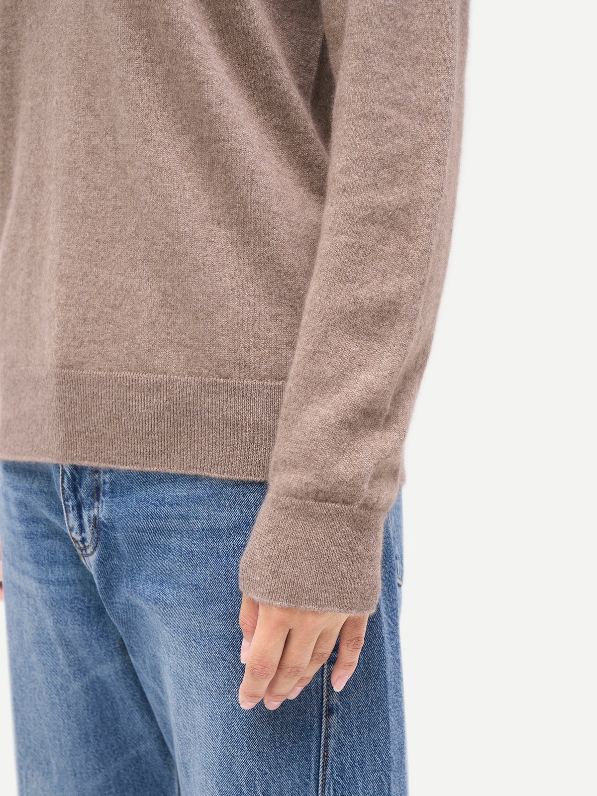 Timeless Cashmere V-neck Sweater — Taupe