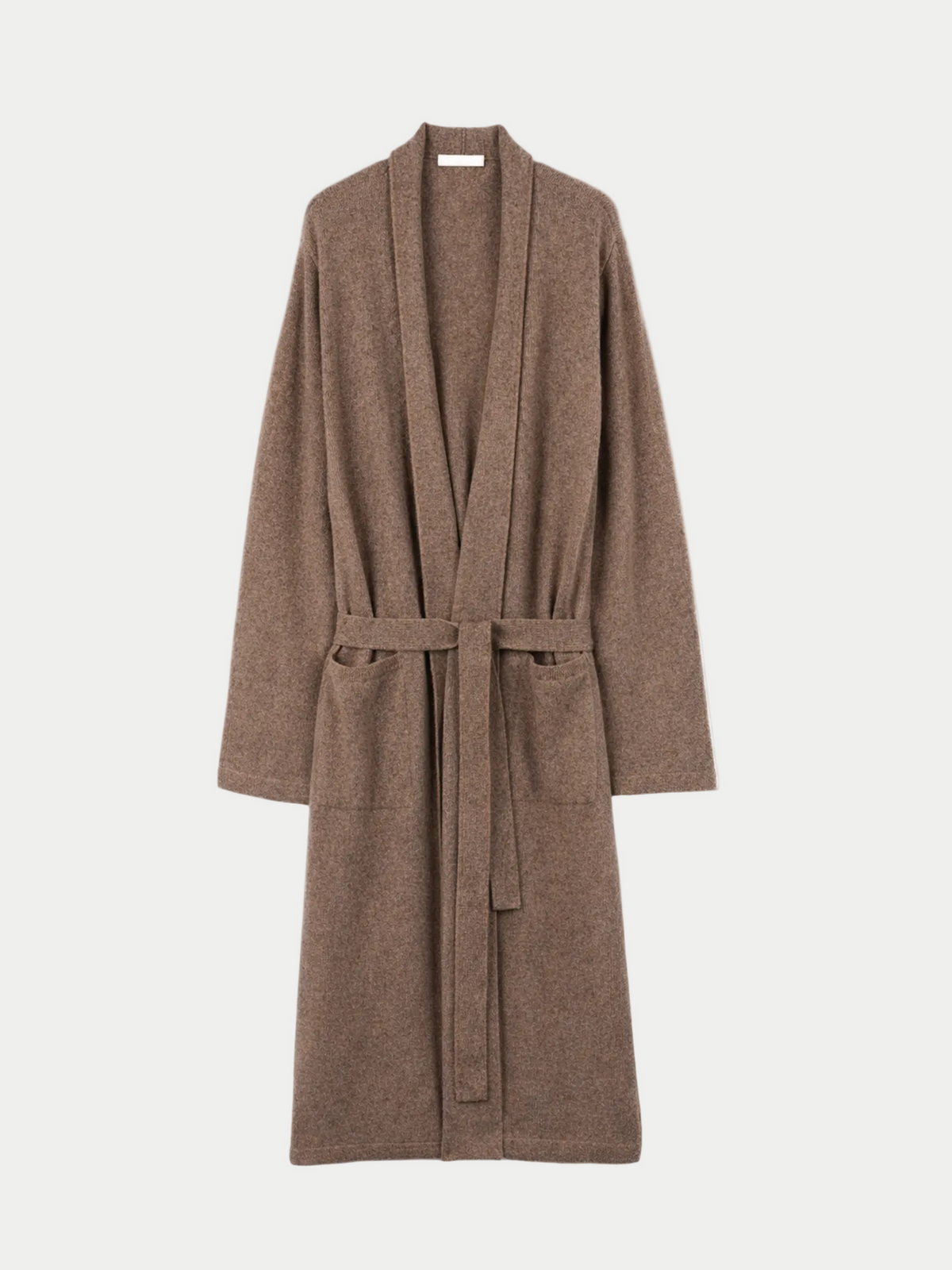 Natural Color Men's Cashmere Robe — Taupe