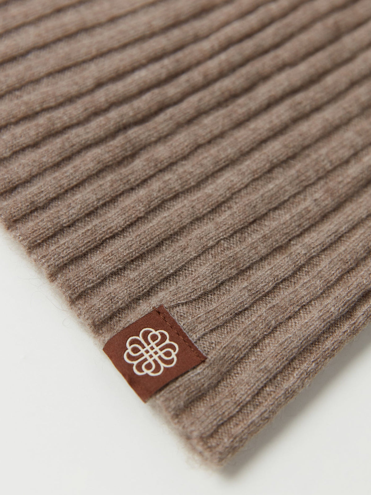 Cashmere Rib Knit Hat — Taupe