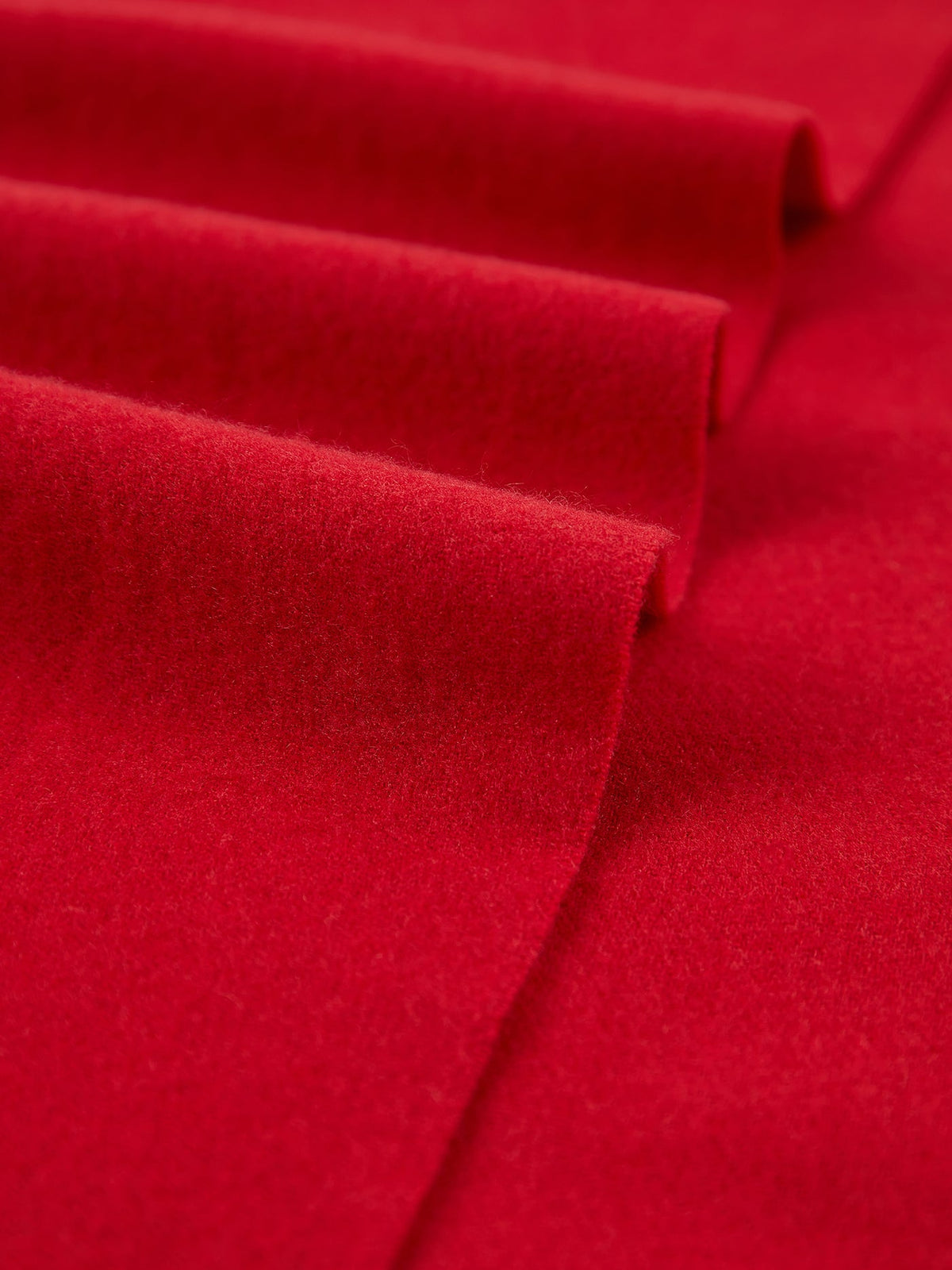 Cashmere Fringed Scarf — True Red