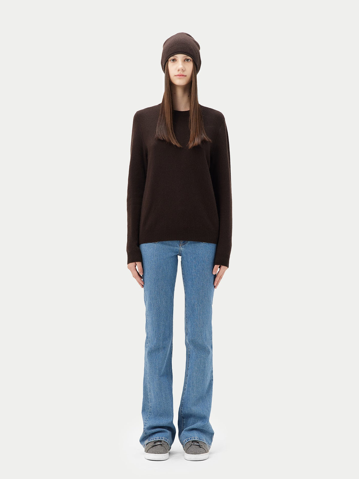 Cashmere Hat & Sweater Set — Umber Brown