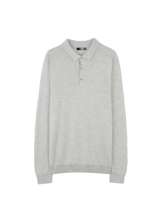 Men's Cashmere Silk Polo — Urban Gray