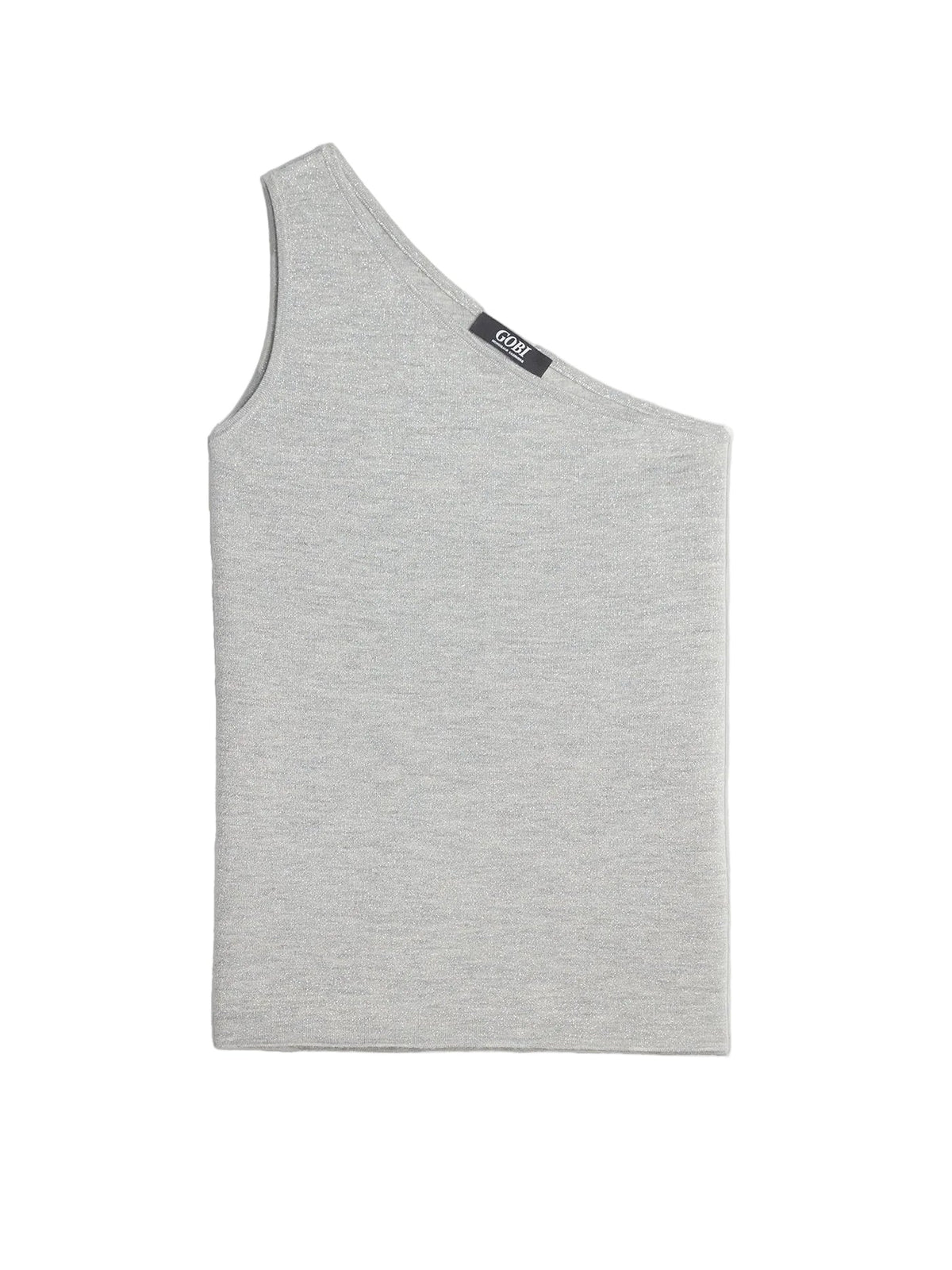 Cashmere Silk Sleeveless Asymmetric Top — Urban Gray
