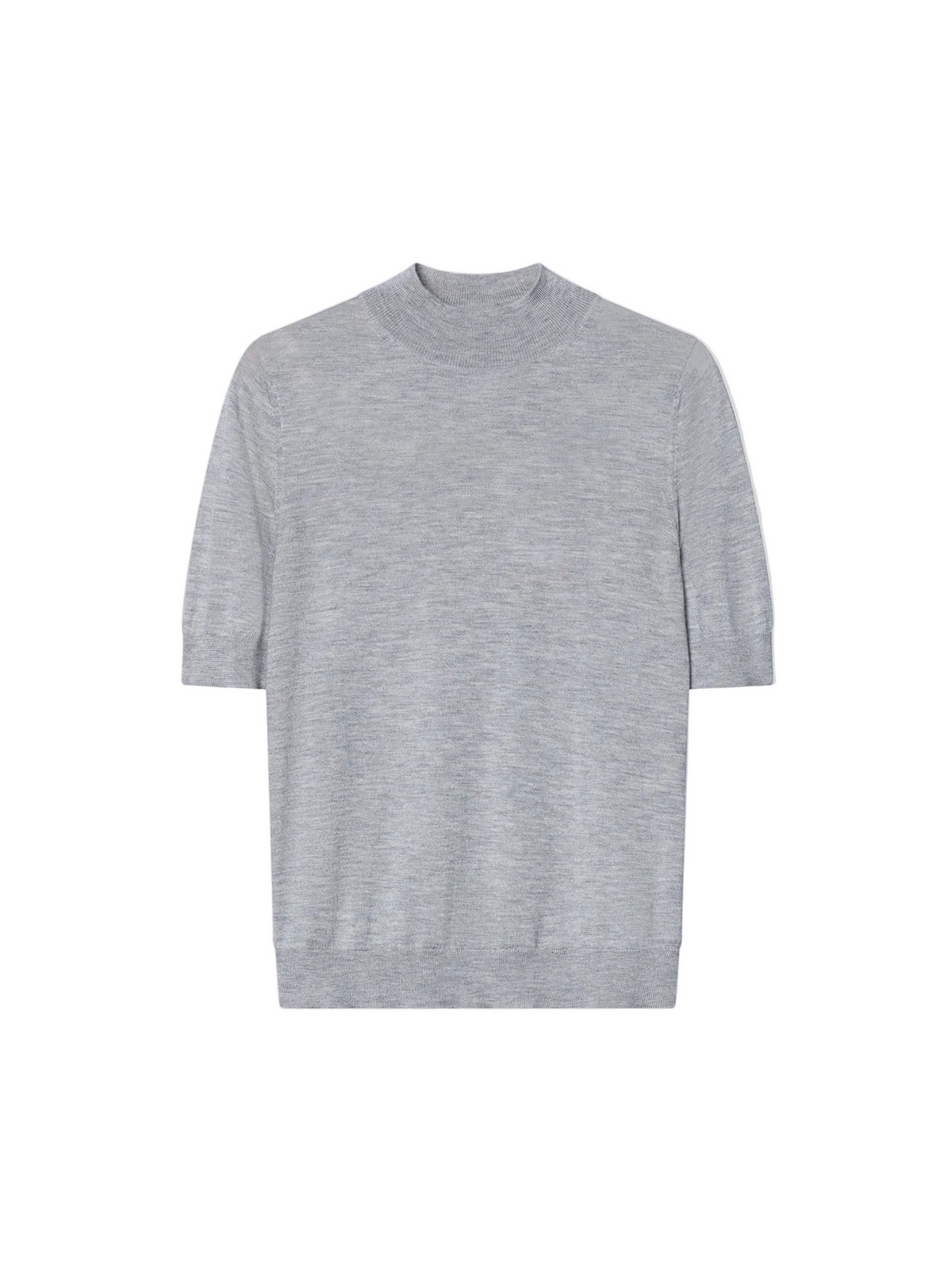 Cashmere Silk Shirt With High Neck — Urban Gray