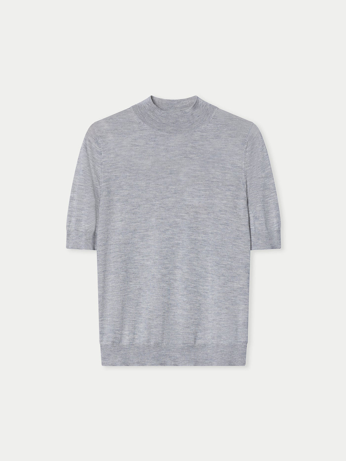 Cashmere Silk Shirt With High Neck — Urban Gray