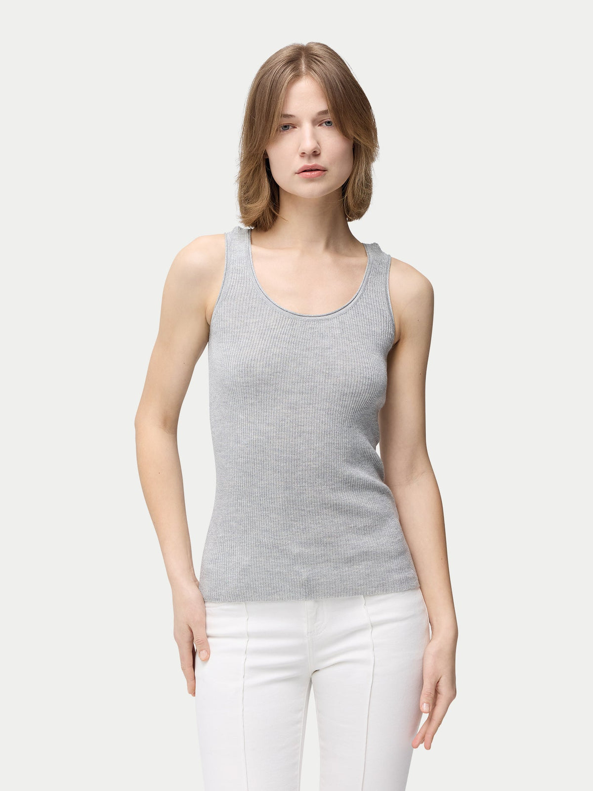 Lightweight Cashmere Silk Tank Top — Urban Gray