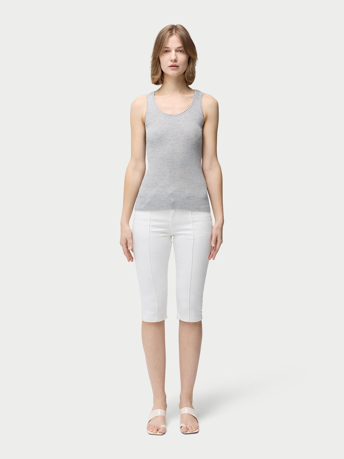 Lightweight Cashmere Silk Tank Top — Urban Gray