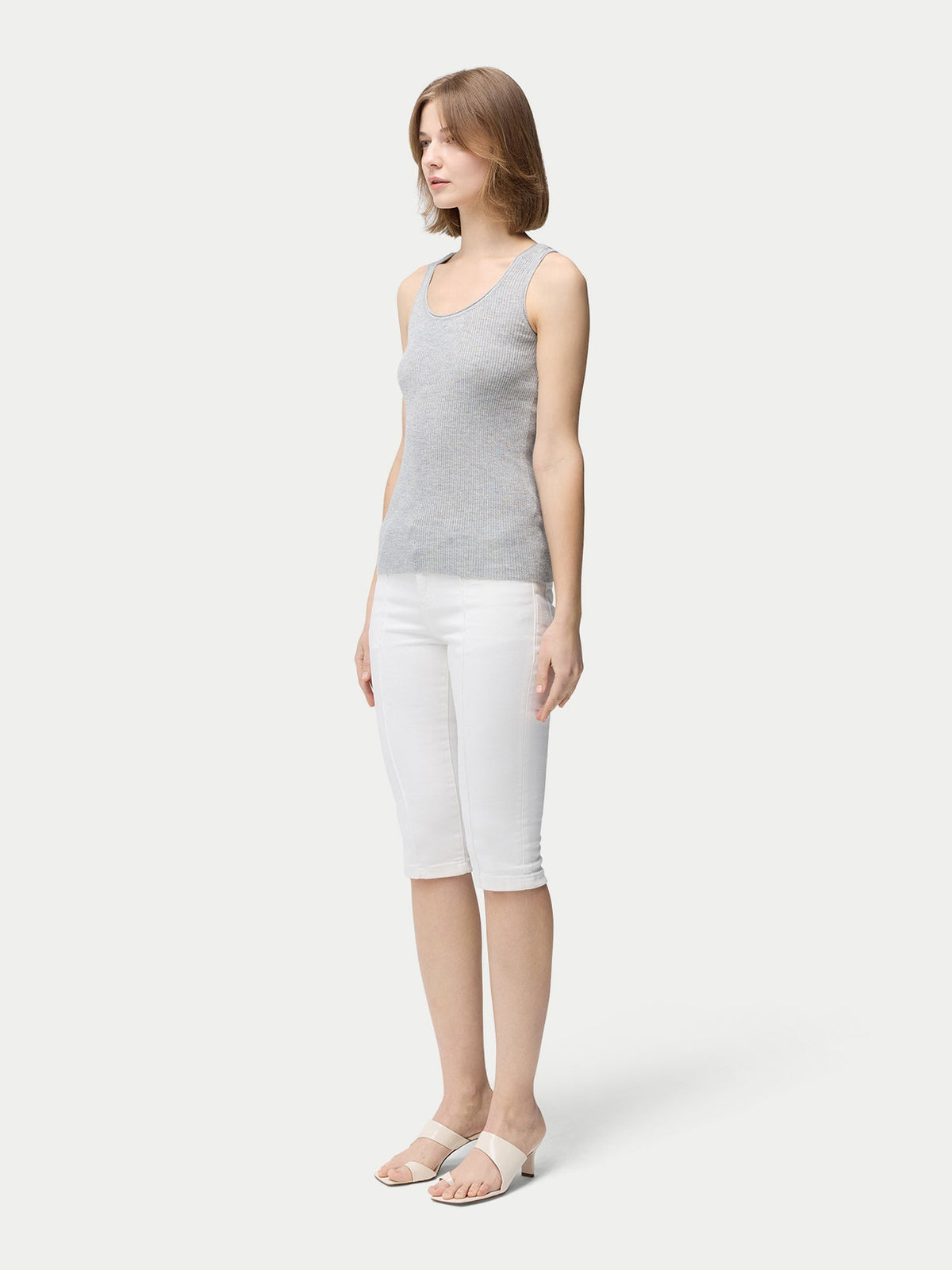 Lightweight Cashmere Silk Tank Top — Urban Gray