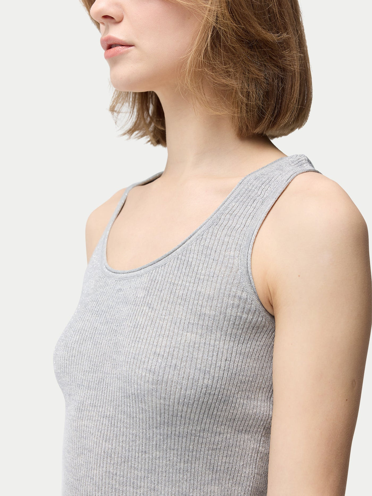 Lightweight Cashmere Silk Tank Top — Urban Gray