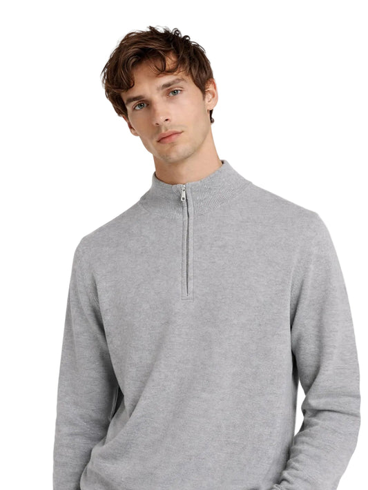 Essential Half-zip Cashmere Sweater — Urban Silver