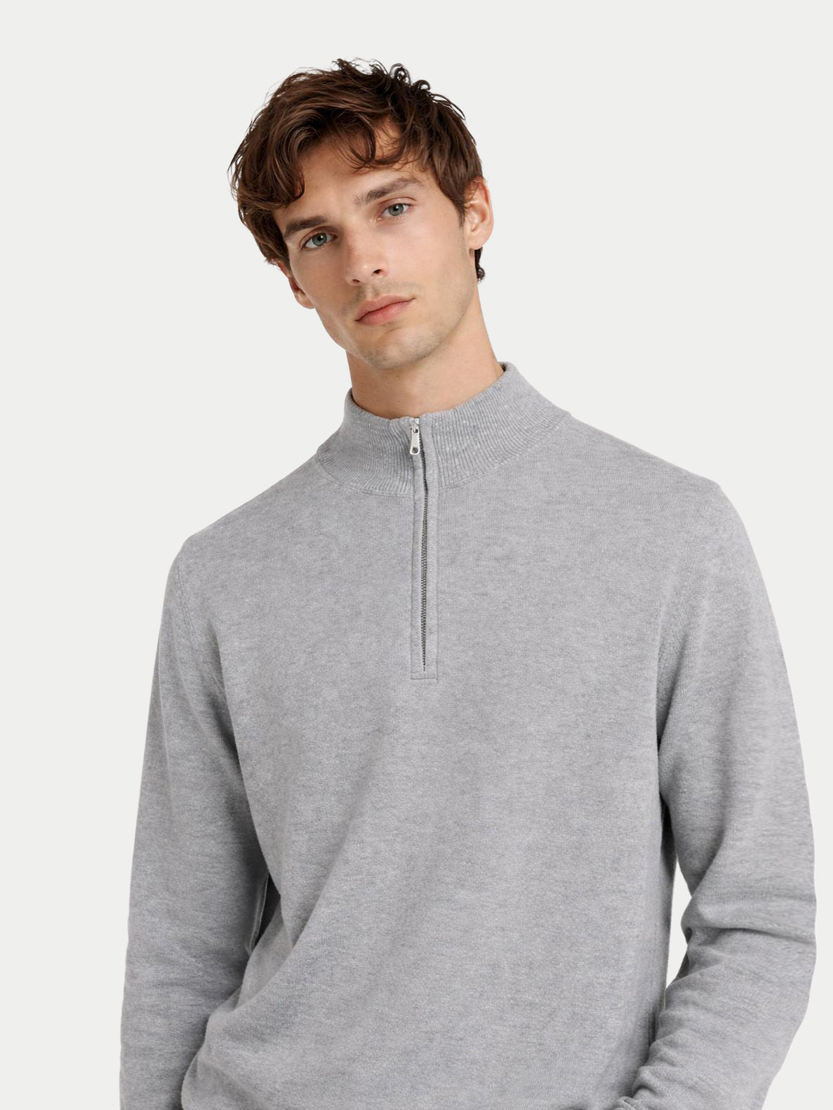 Essential Half-zip Cashmere Sweater — Urban Silver