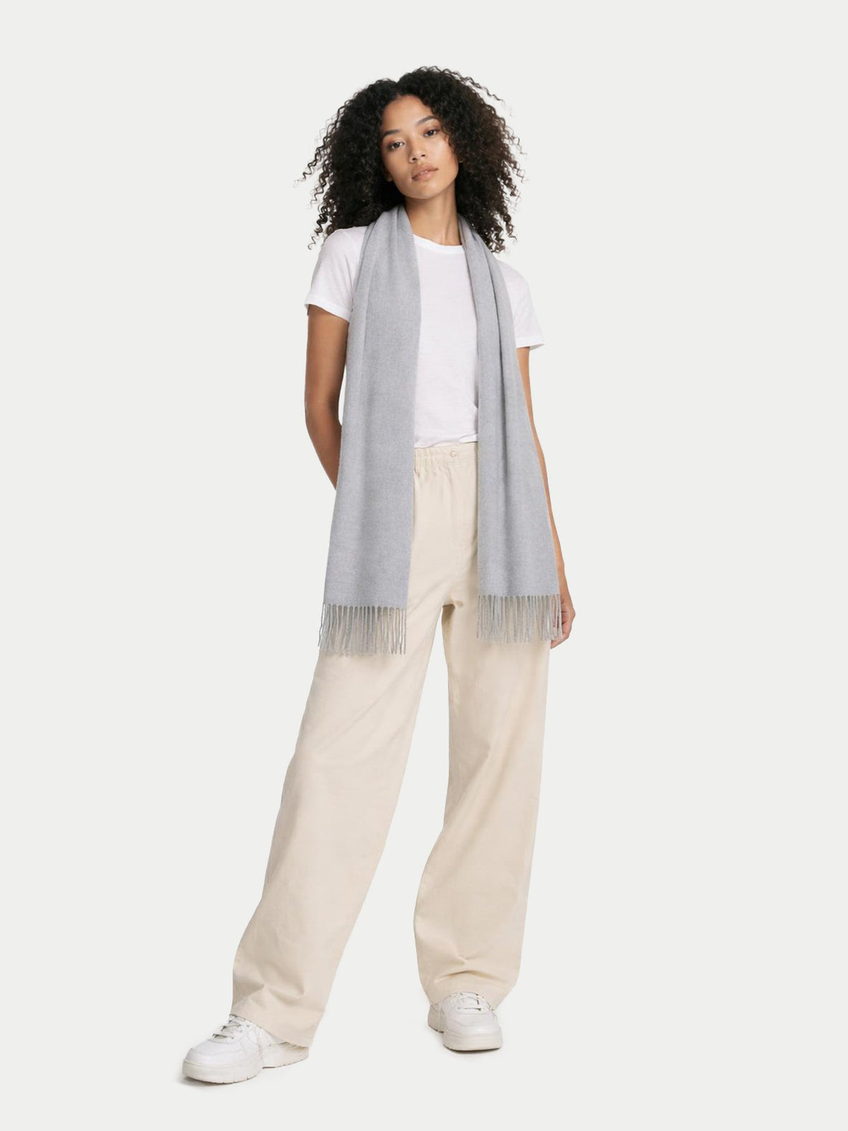 Cashmere Fringed Scarf — Urban Silver