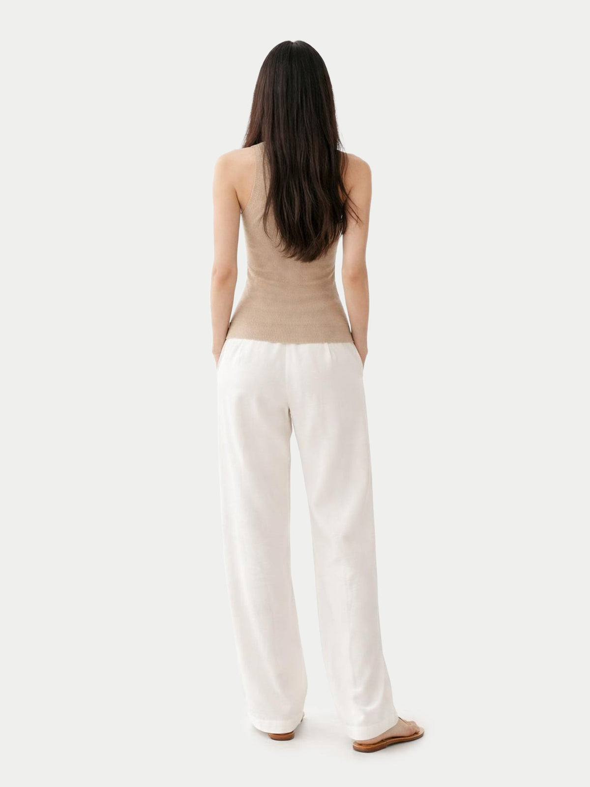 Natural Color Cashmere Top — Warm Grey