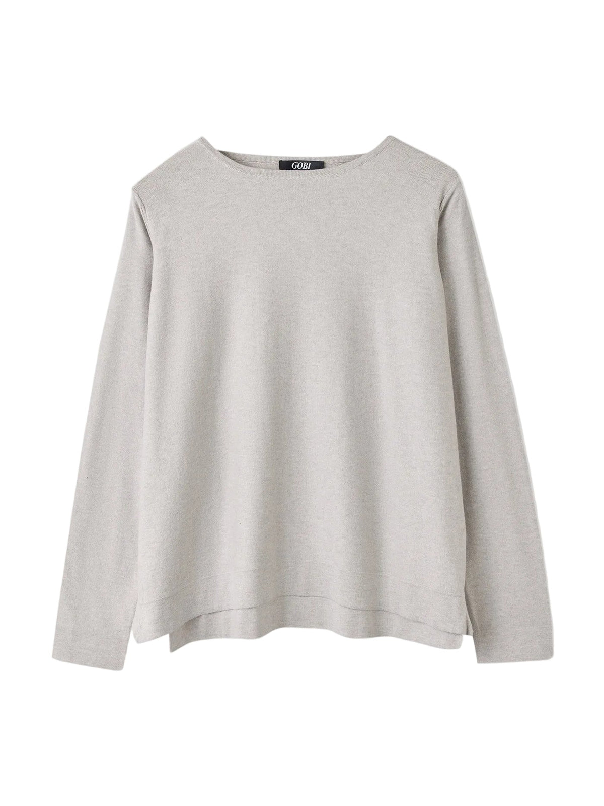 Boatneck Cotton Silk Cashmere Blend Sweater — Warm Light