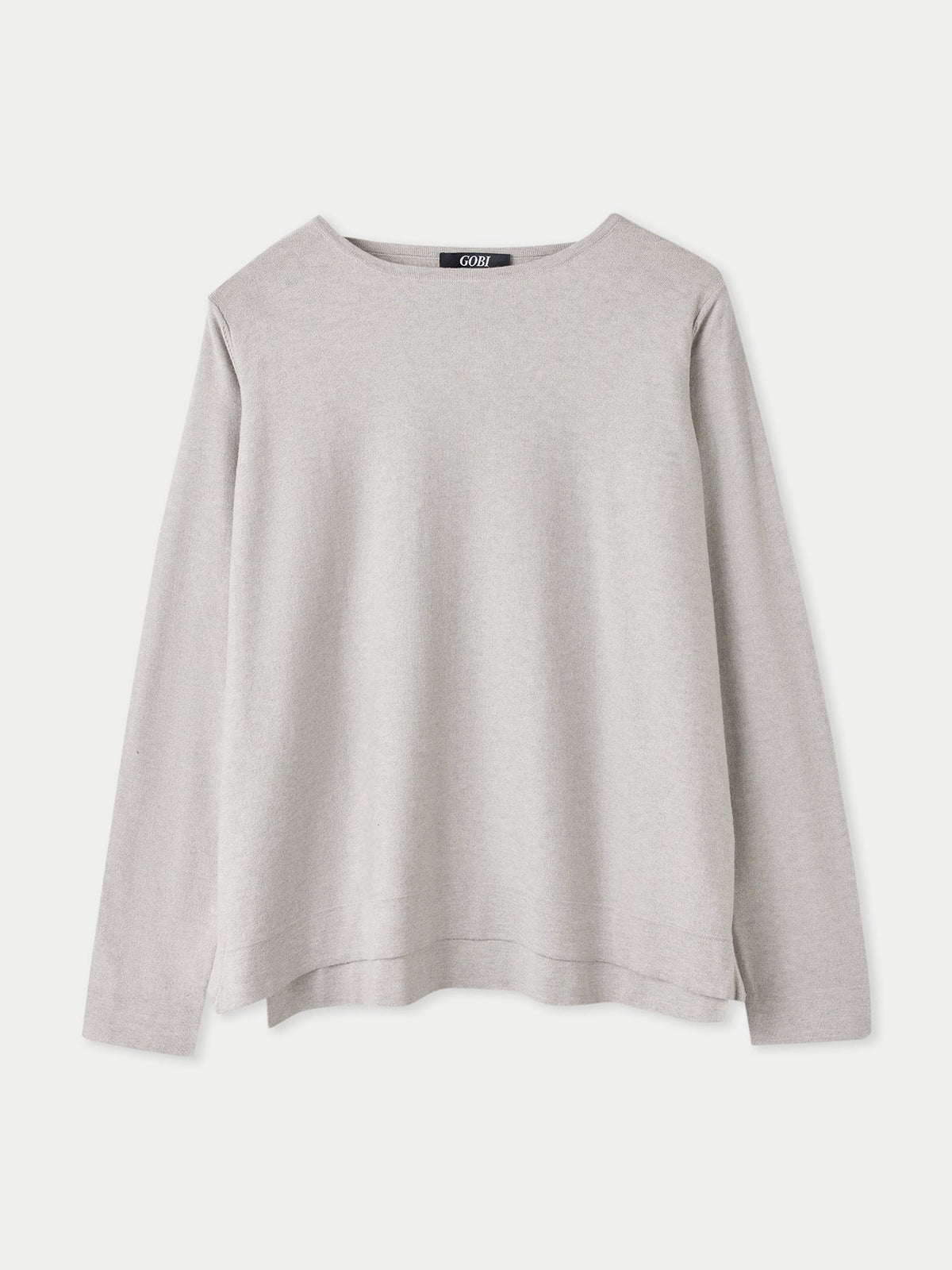 Boatneck Cotton Silk Cashmere Blend Sweater — Warm Light