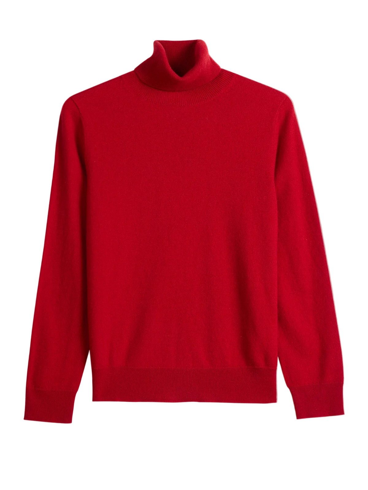 Timeless Cashmere Turtleneck Sweater — Warm Red