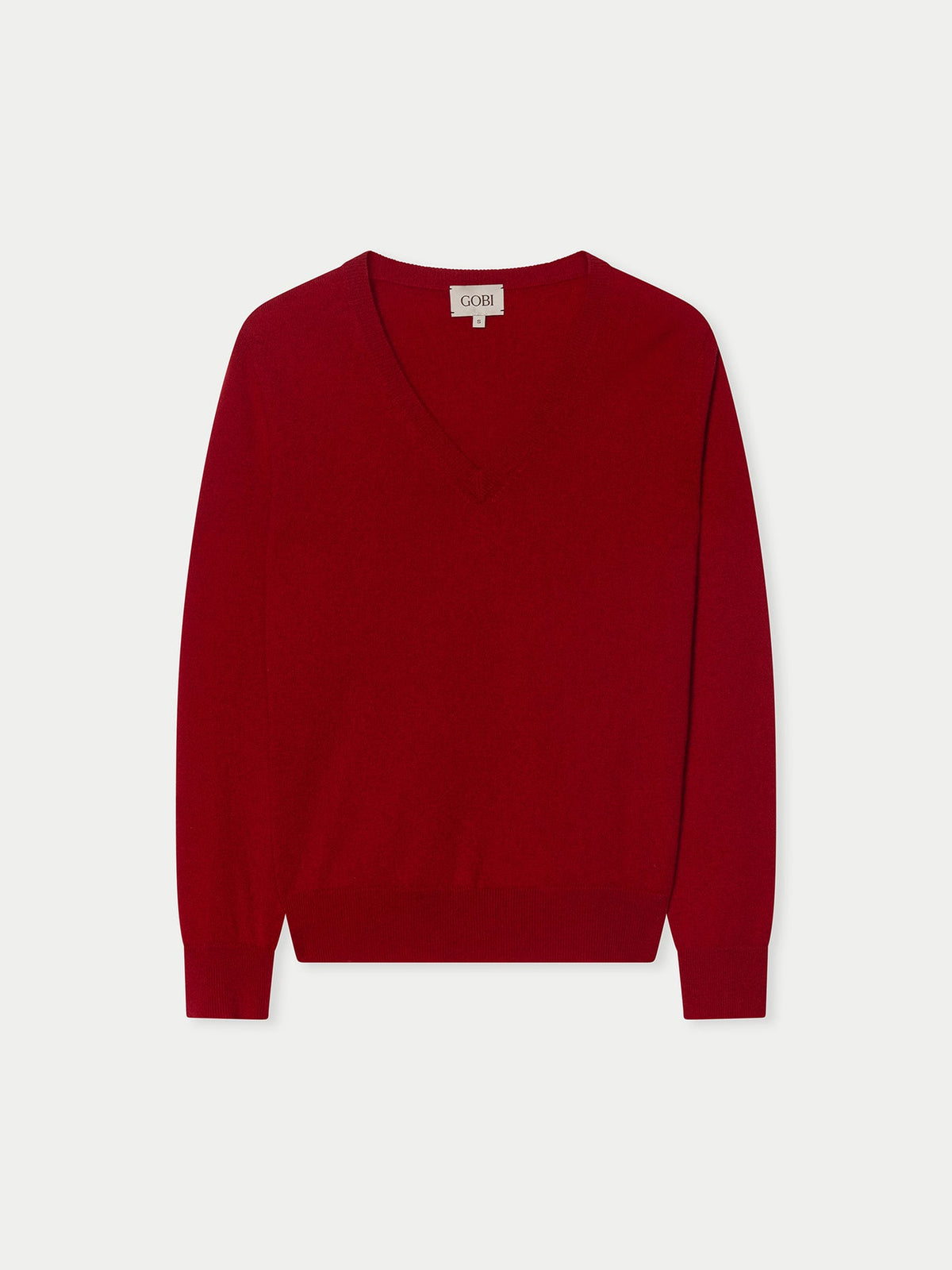 Timeless Cashmere V-neck Sweater — Warm Red