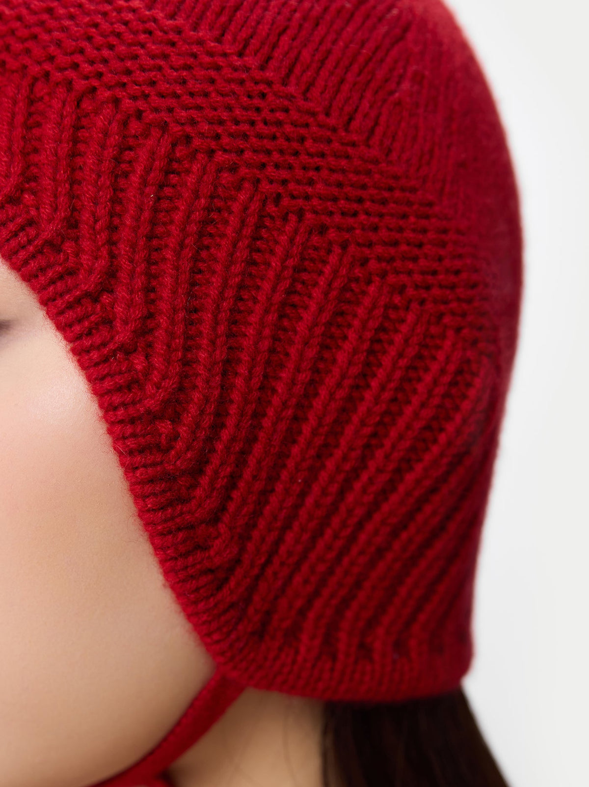 Ultimate Warmth Knit Tie Hat — Warm Red