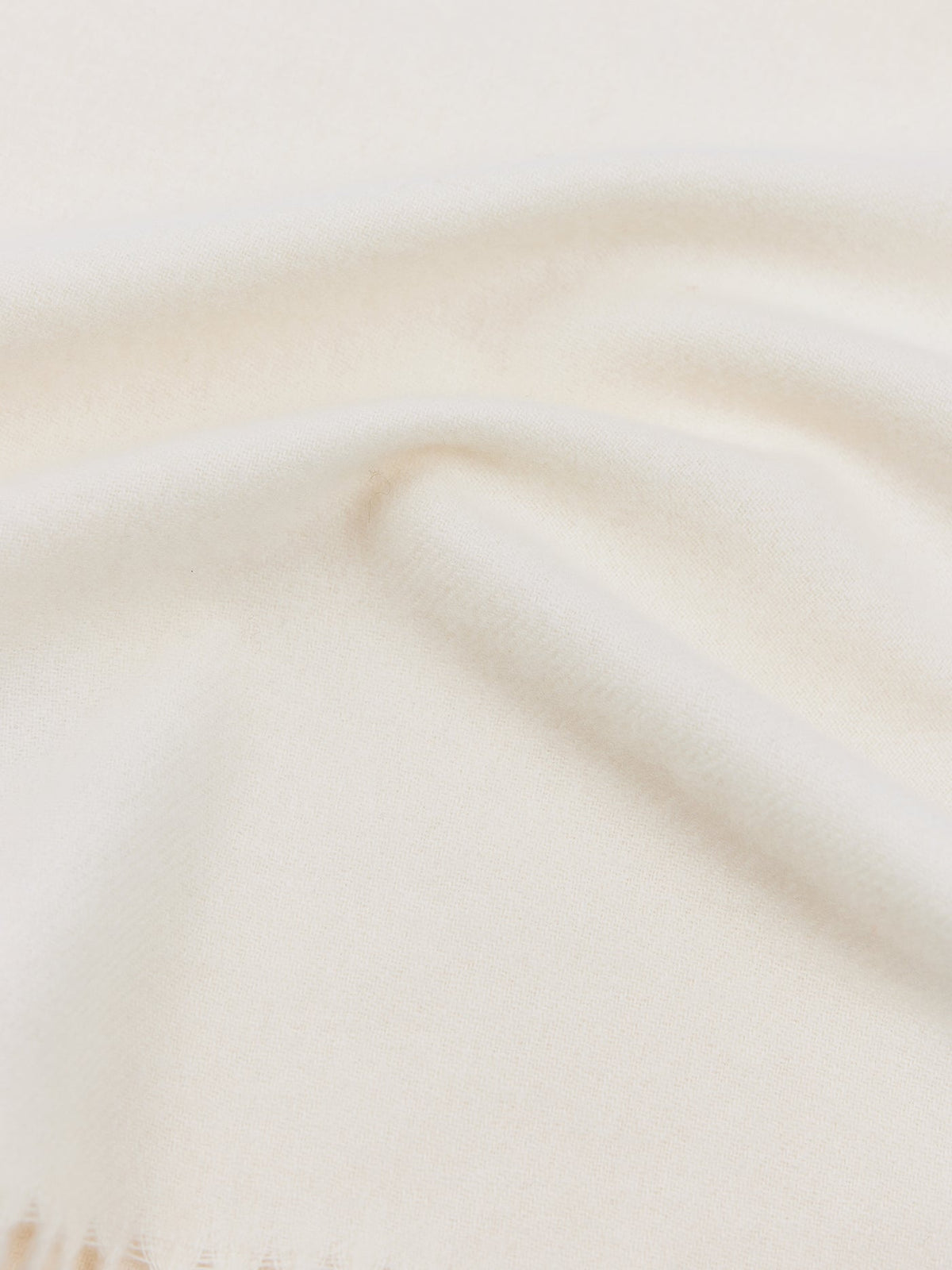 Cashmere Fringed Scarf — White