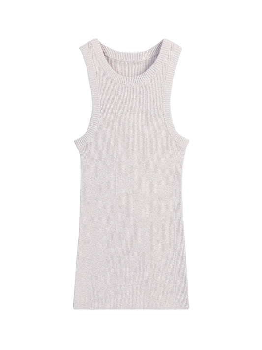 Ribbed Cotton Silk Cashmere Blend Tank Top — Wind Chime