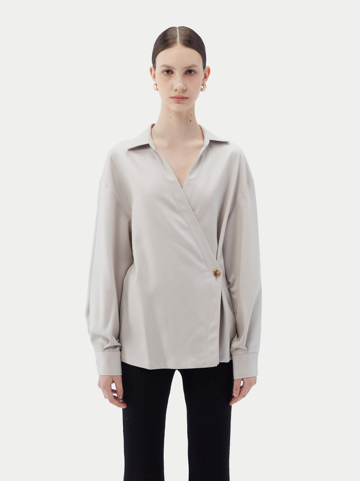 Cashmere Wrap Shirt — Wind Chime