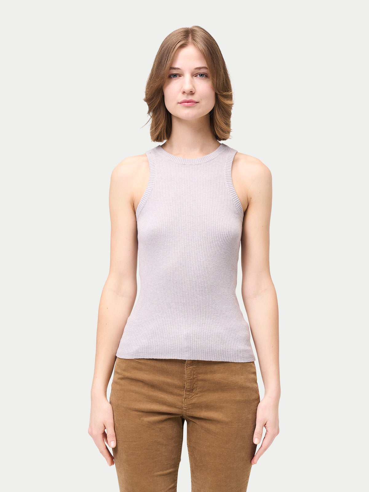 Ribbed Cotton Silk Cashmere Blend Tank Top — Wind Chime