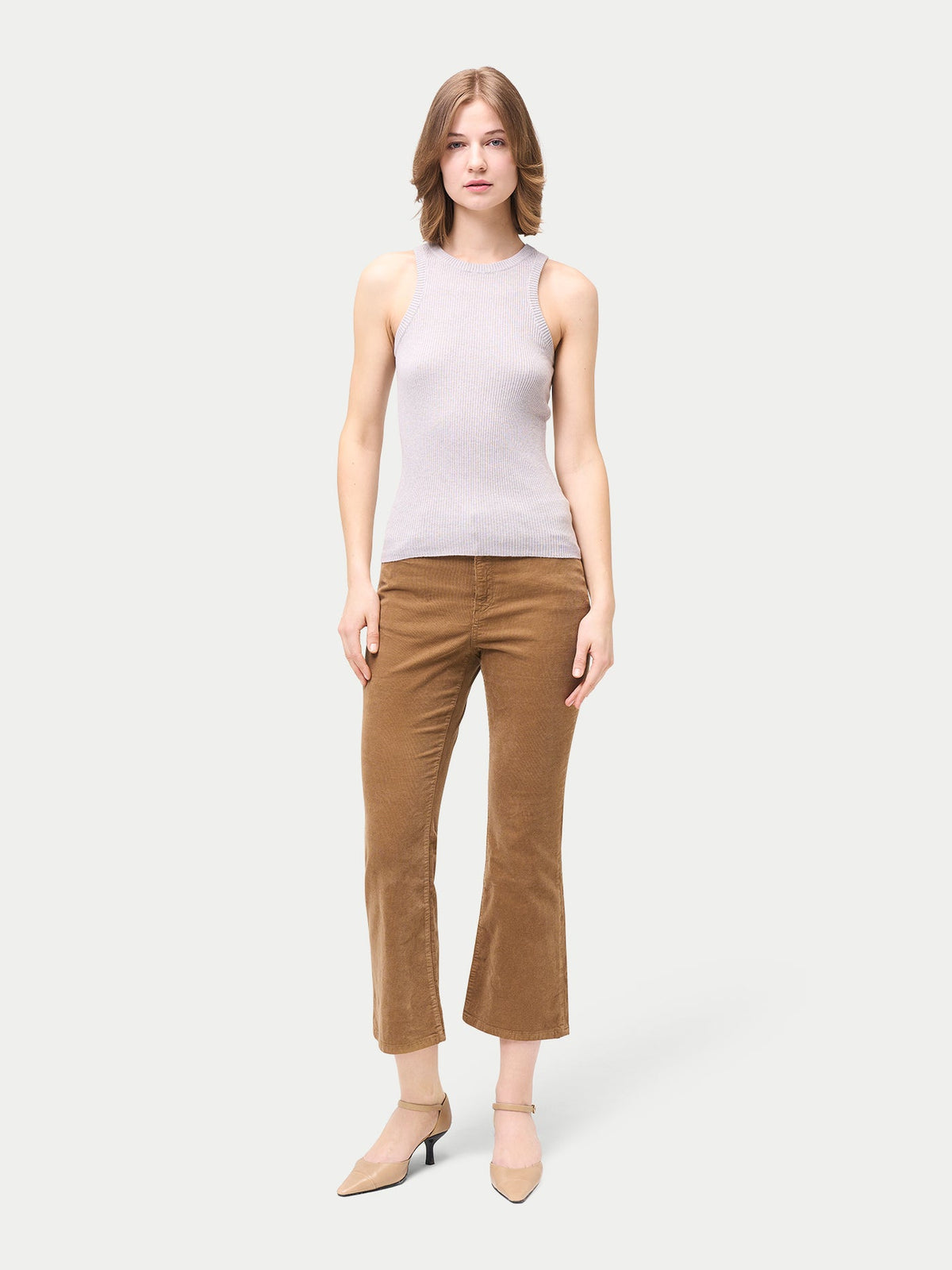 Ribbed Cotton Silk Cashmere Blend Tank Top — Wind Chime