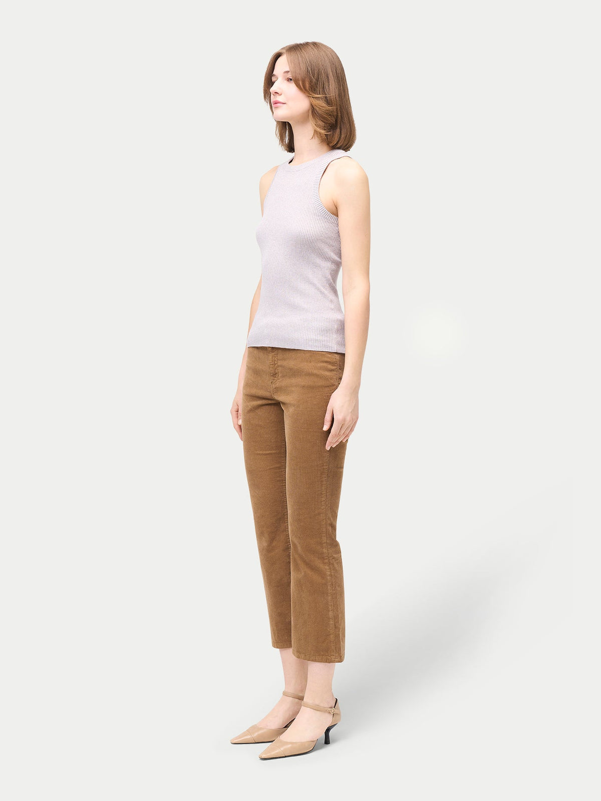 Ribbed Cotton Silk Cashmere Blend Tank Top — Wind Chime
