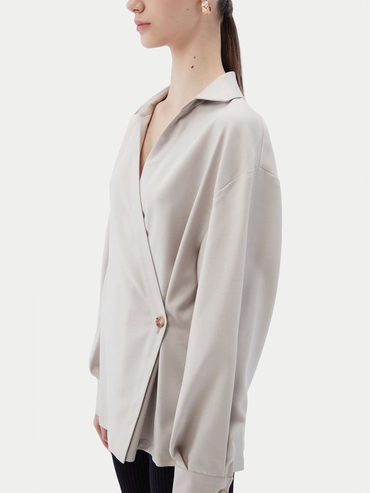Cashmere Wrap Shirt — Wind Chime