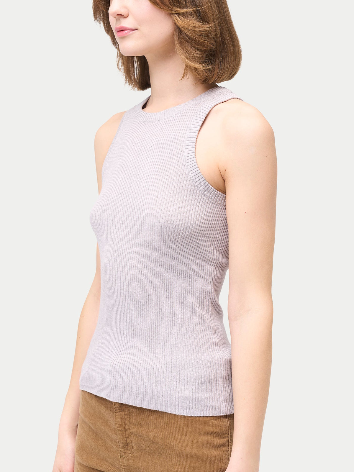Ribbed Cotton Silk Cashmere Blend Tank Top — Wind Chime